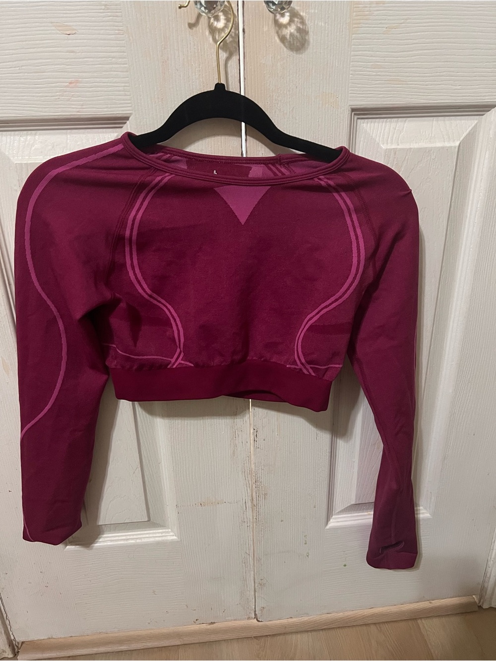 Amazon Women’s Long Sleeve Crop Top in Berry Plum